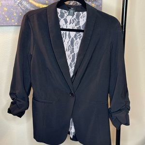 Black Blazer Jacket 3/4 Sleeve